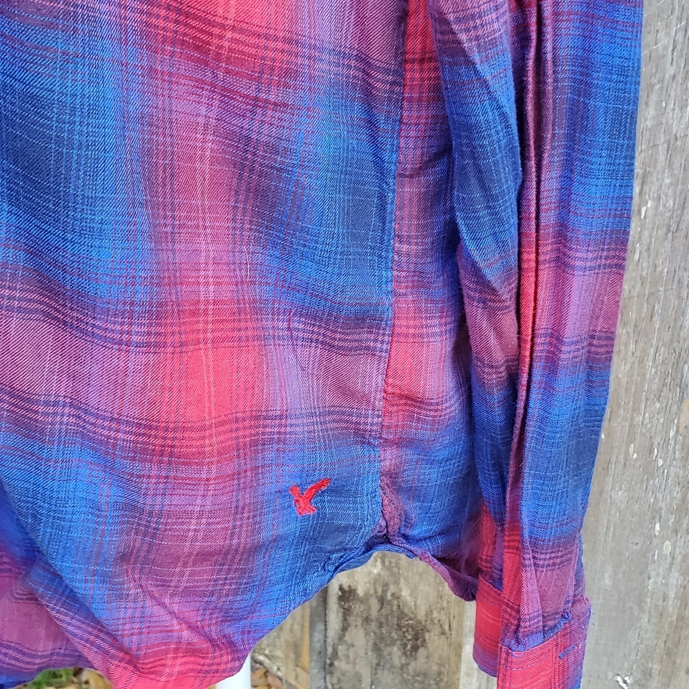 (SOLD) AEO Vintage Boyfriend Red and Blue Plaid B… - Picture 5 of 8